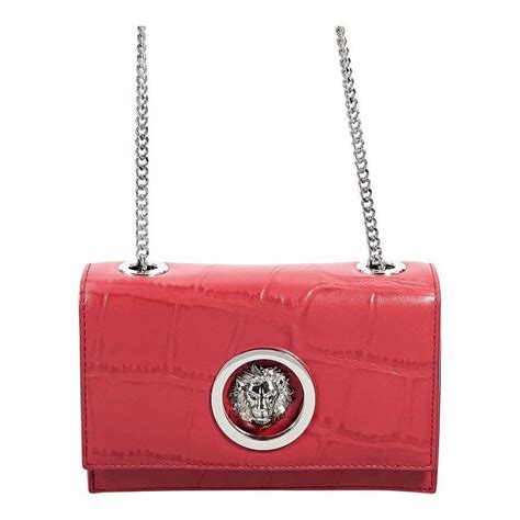 Versus Versace Red Leather Lion Head Crossbody 